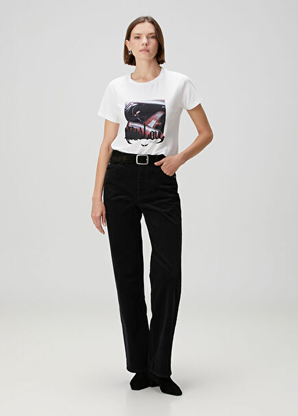 Evy Siyah Kadife Pantolon