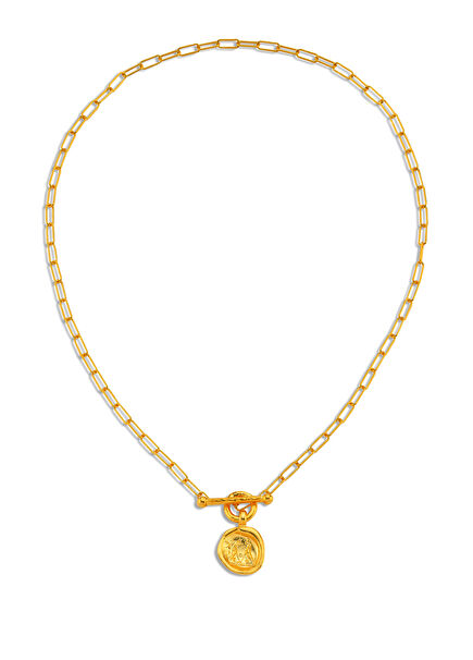 Wax Seal Chained River Womens Gold Plated Necklace