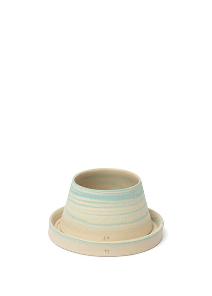 Sky Blue Stoneware Espresso Cup and Saucer