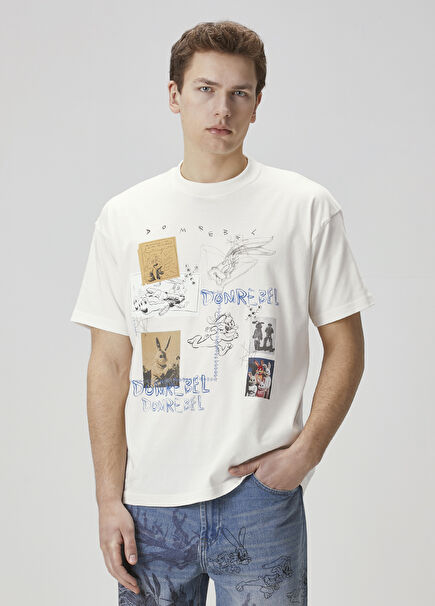 Rabbit Hole Krem T-shirt