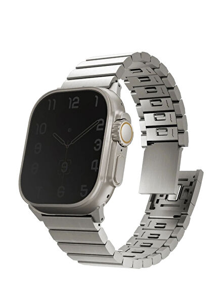 Strova Watch 44/45/46/49 mm Gümüş Çelik Akıllı Saat Kordon 