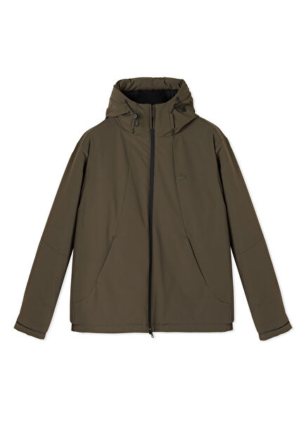 Khaki Hooded Men's Coat