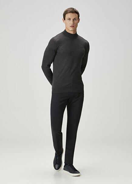 Lacivert Yün Pantolon