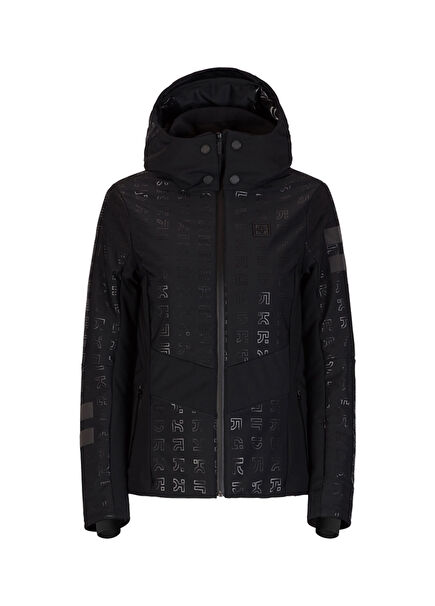 Insulated Ski Jacket Printed Black Women's Ski Jacket