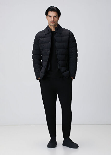 Siyah Yandan Cepli Basic Eşofman Altı