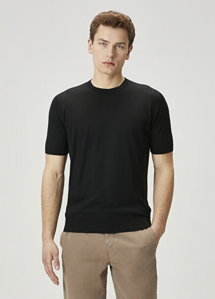 Kempton Black Short Sleeve Sweater