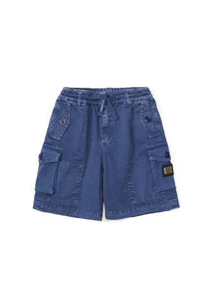 Blue Boys' Cargo Bermuda Shorts