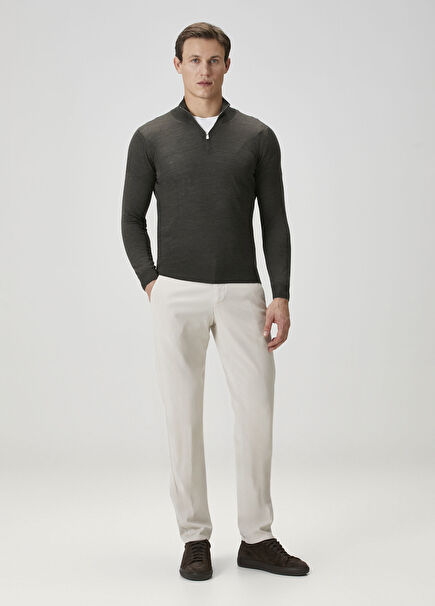 Caracciolo Beige Waist Corded Trousers