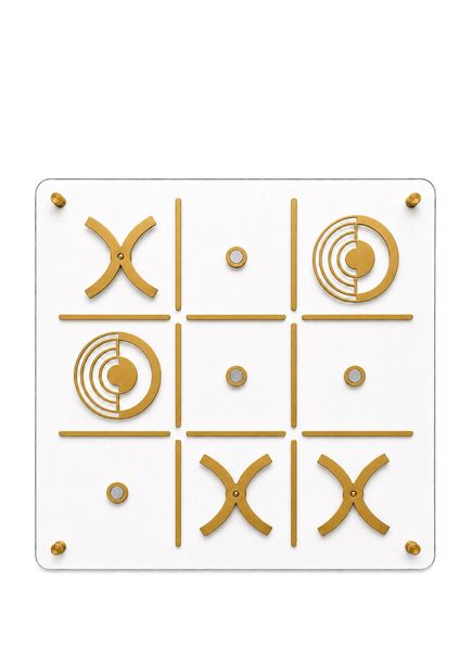 Vitreous Tic Tac Toe Gold Cam Dekoratif Duvar Oyunu