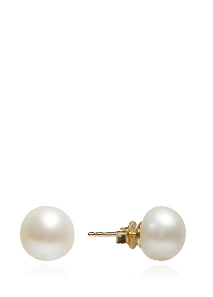 Ball Pearl Women's Gold Earrings