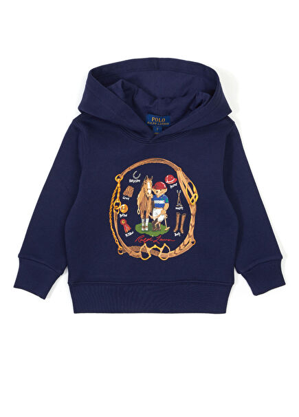 Lacivert Kapüşonlu Erkek Çocuk Sweatshirt