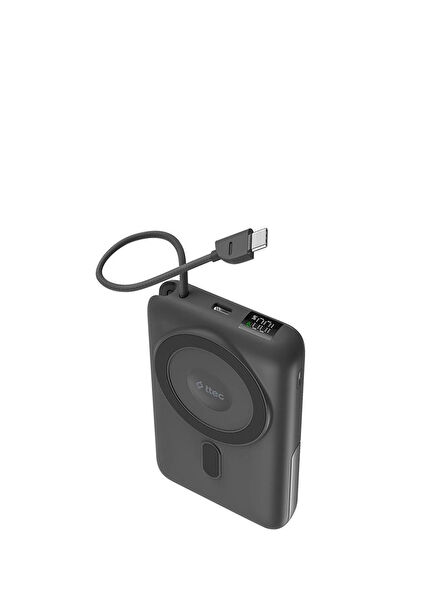 ReCharger M LCD 10.000mAh MagSafe Uyumlu PD 20W USB-C Dahili Kablolu Stantlı Taşınabilir Powerbank