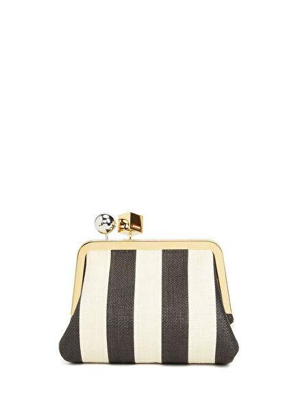 Le Berlingot Black Cream Striped Women's Bag