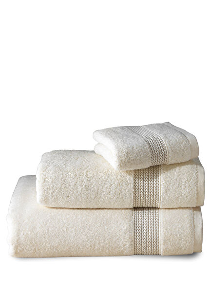 Sicilia Bej Pamuklu 3'lü Havlu Seti