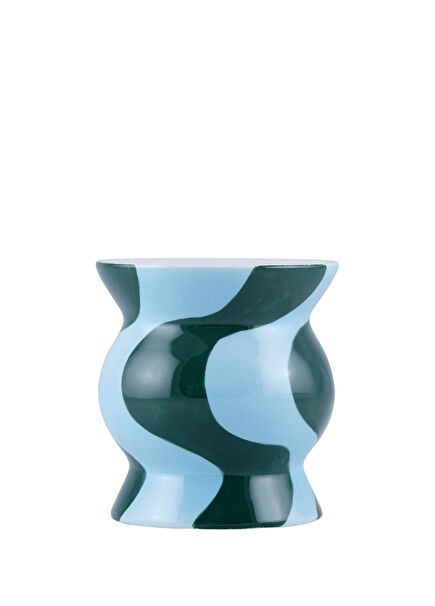 Ignacio Wave Craze Hand-Painted Patterned Ceramic Flower Pot