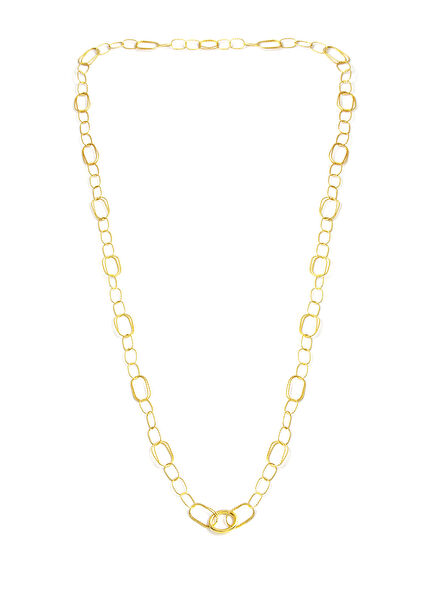  İtalyan Zincir 925 Ayar Gümüş 14 Ayar Altın Kaplama Kadın Kolye