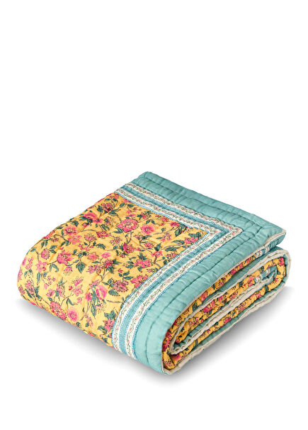 Heaven Sarı Organik Pamuk Çift Kişilik Yatak Örtüsü 200 x 240 cm 