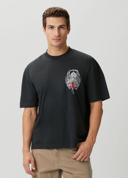 Boxy Fit Scimitar Black Oversized T-Shirt