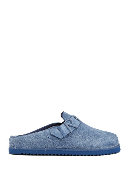 Initial Blue Men's Suede Slippers
