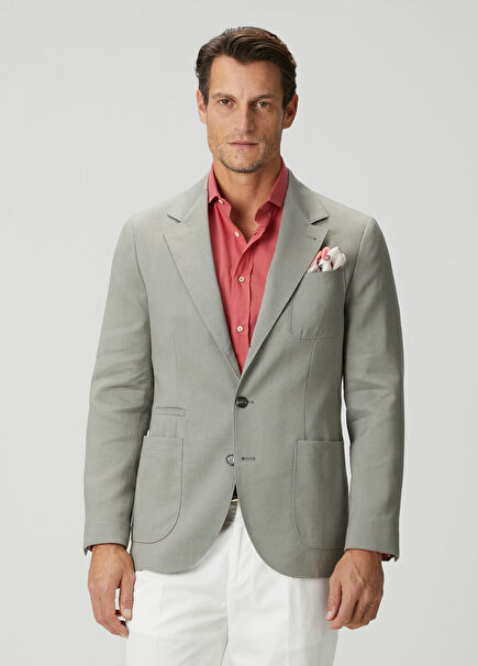 Khaki Linen Jacket