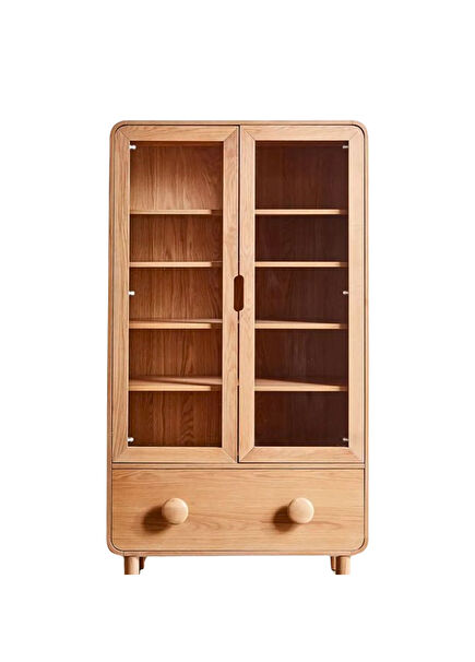 Dane Open Coffee Wooden Buffet Bookshelf