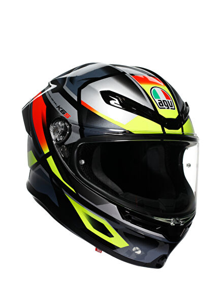 K6 S Erazer Black Red Yellow Fluo Closed Motorcycle Helmet