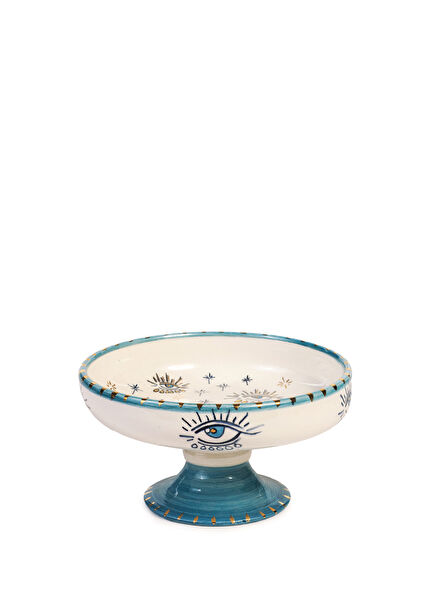 Signature Eye Handmade Ceramic Classic Footed Cake Plate 18 cm