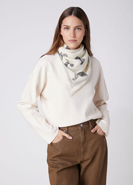 Ecru High Neck Sweater