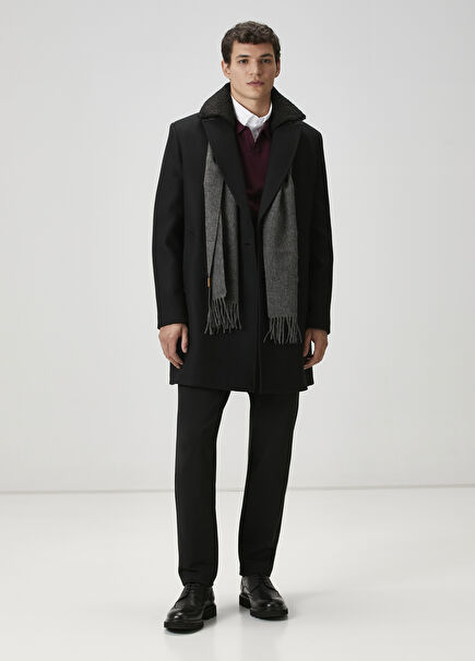 Black Waist Corded Knitted Chino Trousers