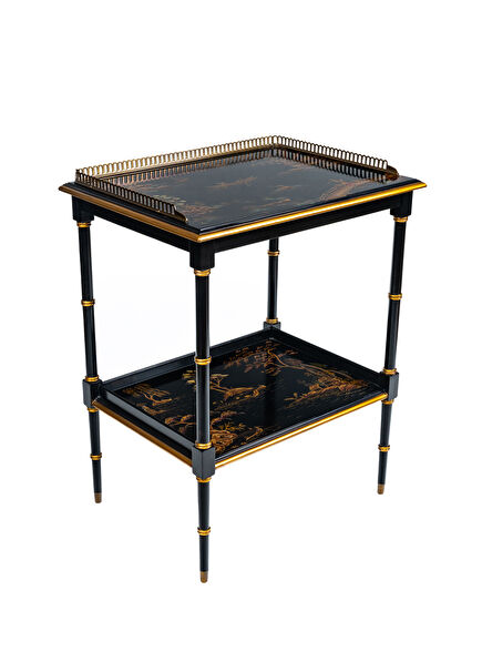 John Enfield Shinozeri Rectangular Side Table with Brass Detail