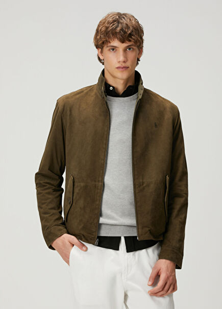 Khaki Reversible Suede Coat