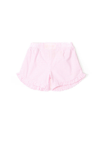 Pink And White Striped Girls' Shorts