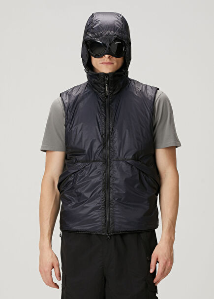 Goggle Navy Blue Hooded Vest