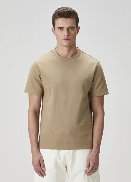 Mink Logo Embroidered Basic T-Shirt