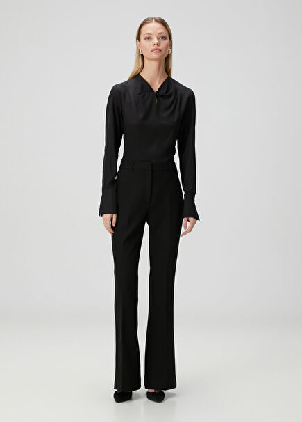 Siyah Flare Abiye Pantolon