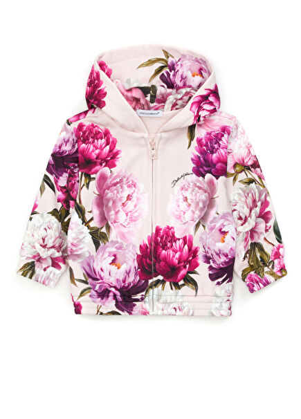 Pink Hooded Girls Sweatshirt