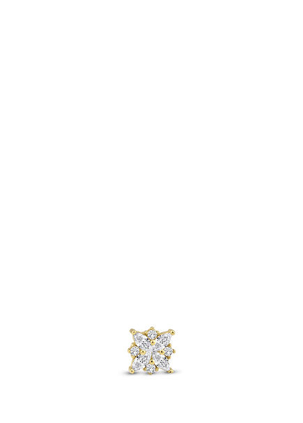 Lotus 14K Gold Women's Piercing Earrings