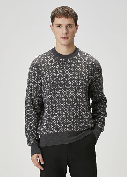 Anthracite Patterned Wool Knitwear