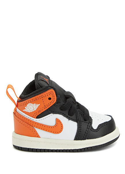 Jordan 1 Orange Unisex Kids Leather Sneaker