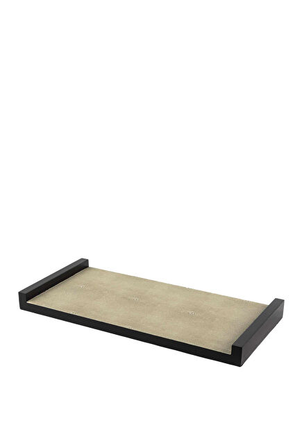 Sandy Ahşap Deri Kaplı Tepsi 38 cm