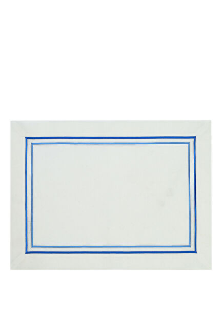 Elegance Set of 2 Blue Embroidered Double Row Embroidery American Placemat 35x50 cm
