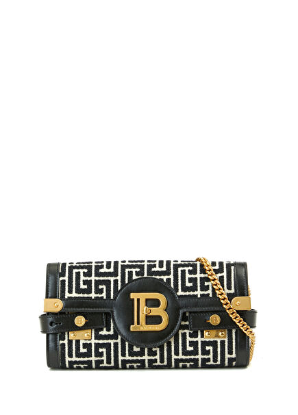 Black & White Logo Patterned Women's Bag