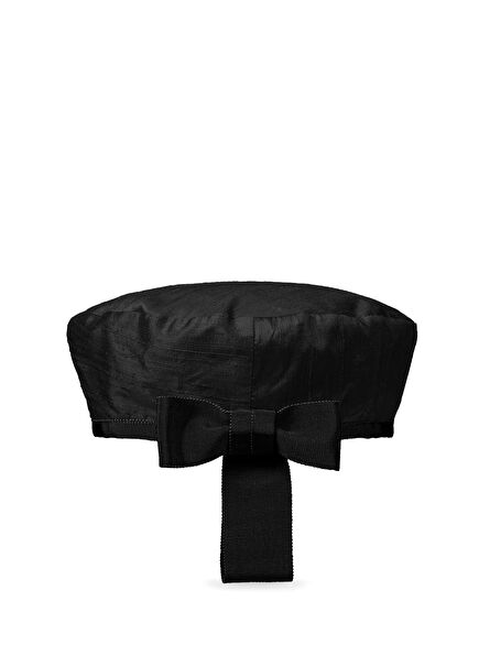 Catch Me Siyah İpek Kadın Beret Şapka 