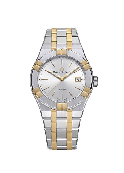 ML-AI1108PVY13130-1 Altın Rengi Metalik Gri Çelik Erkek Kol Saati