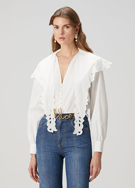 White Embroidered Shirt