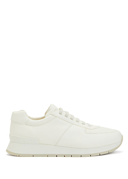 Cream Mens Leather Sneakers