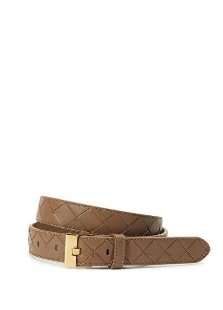 Watch Açık Kahverengi Kadın Deri Kemer