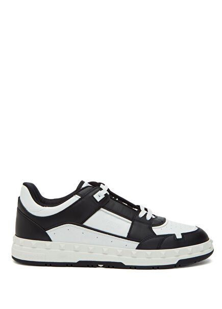 Freedots Siyah Beyaz Erkek Deri Sneaker
