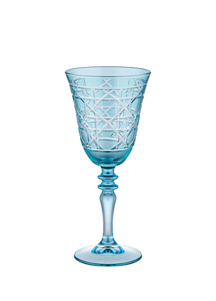 Gloria Turquoise Glass Goblet