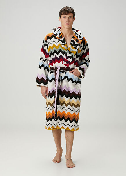 Zikzak Desenli Bornoz